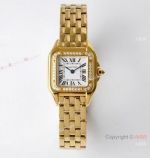 BV Factory AAA Replica Cartier Panthere Swss Quartz Watch Yellow Gold Diamond Bezel